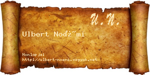 Ulbert Noémi névjegykártya